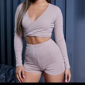 Two piece biker short set